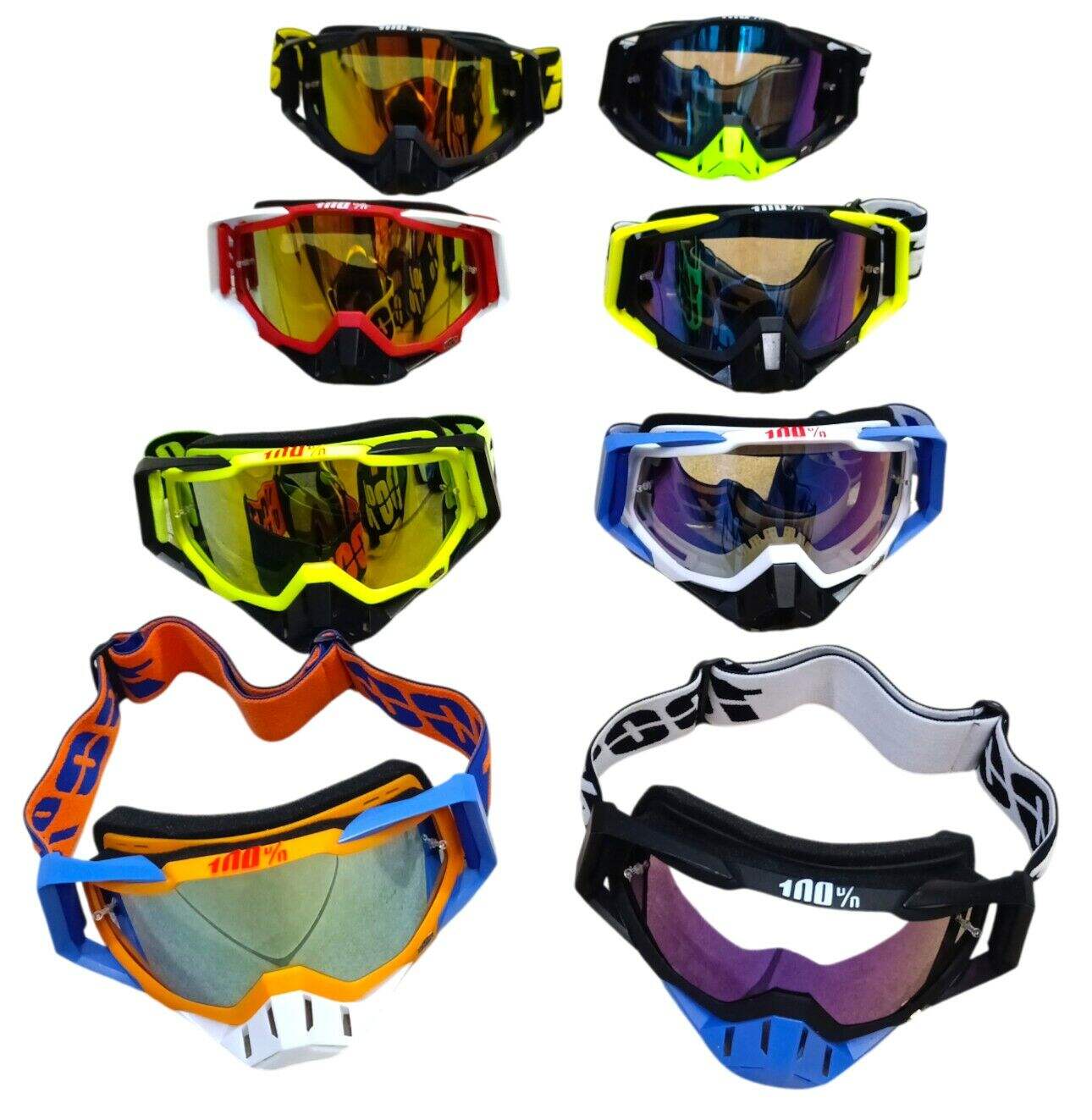 ANTIFAZ MOTOCROSS ESPEJADO & TRANSPARENTE 100u