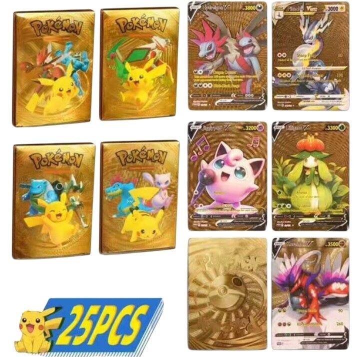 JUEGO DE CARTAS POKEMON x25pcs DORADA 400u