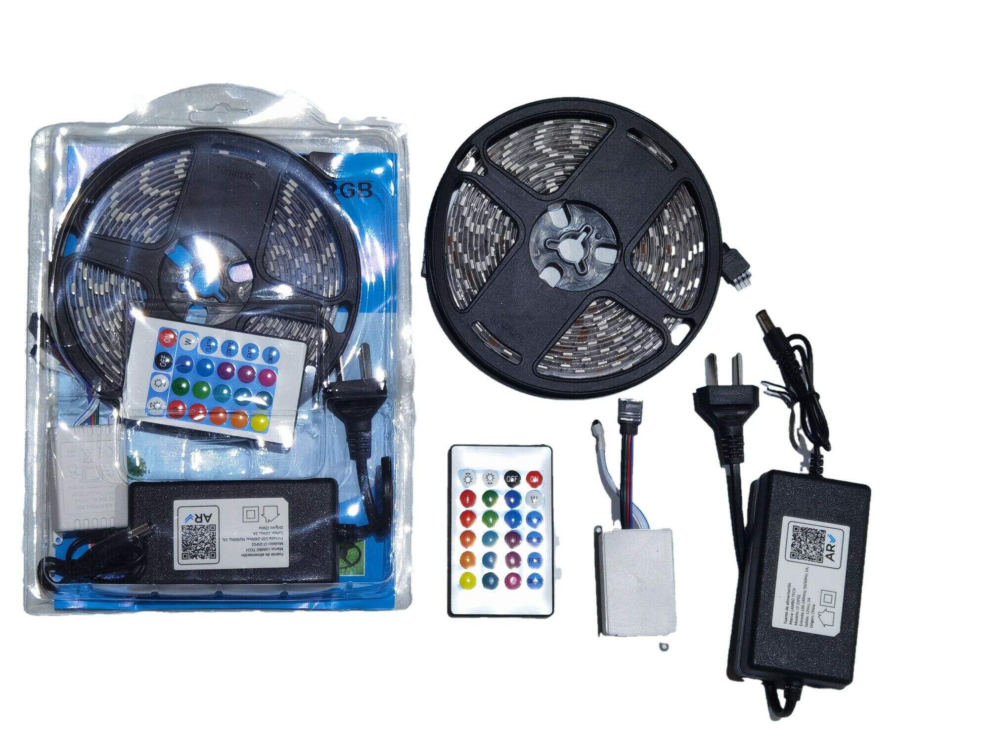 5050RGB 5M TIRA LED CON CONTROL REMOTO CON FUENTE LAMBO TECH 100u