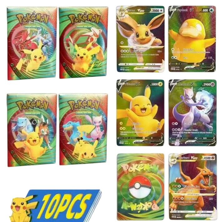 JUEGO DE CARTAS POKEMON x10pcs MULTICOLOR 900u