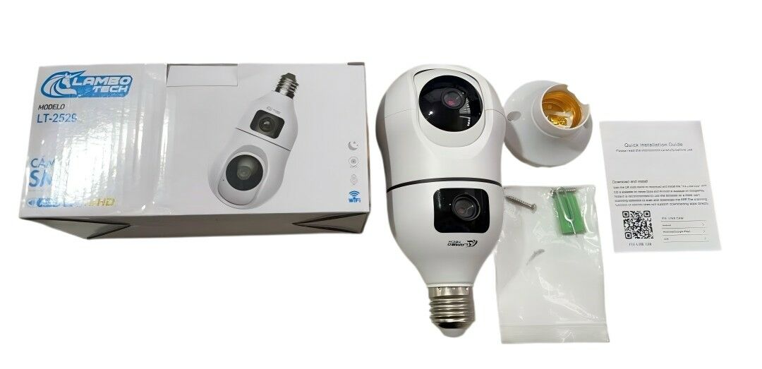 CAMARA DE SEGURIDAD FOCO LENTE DUAL LT-2529 LAMBO TECH 50u