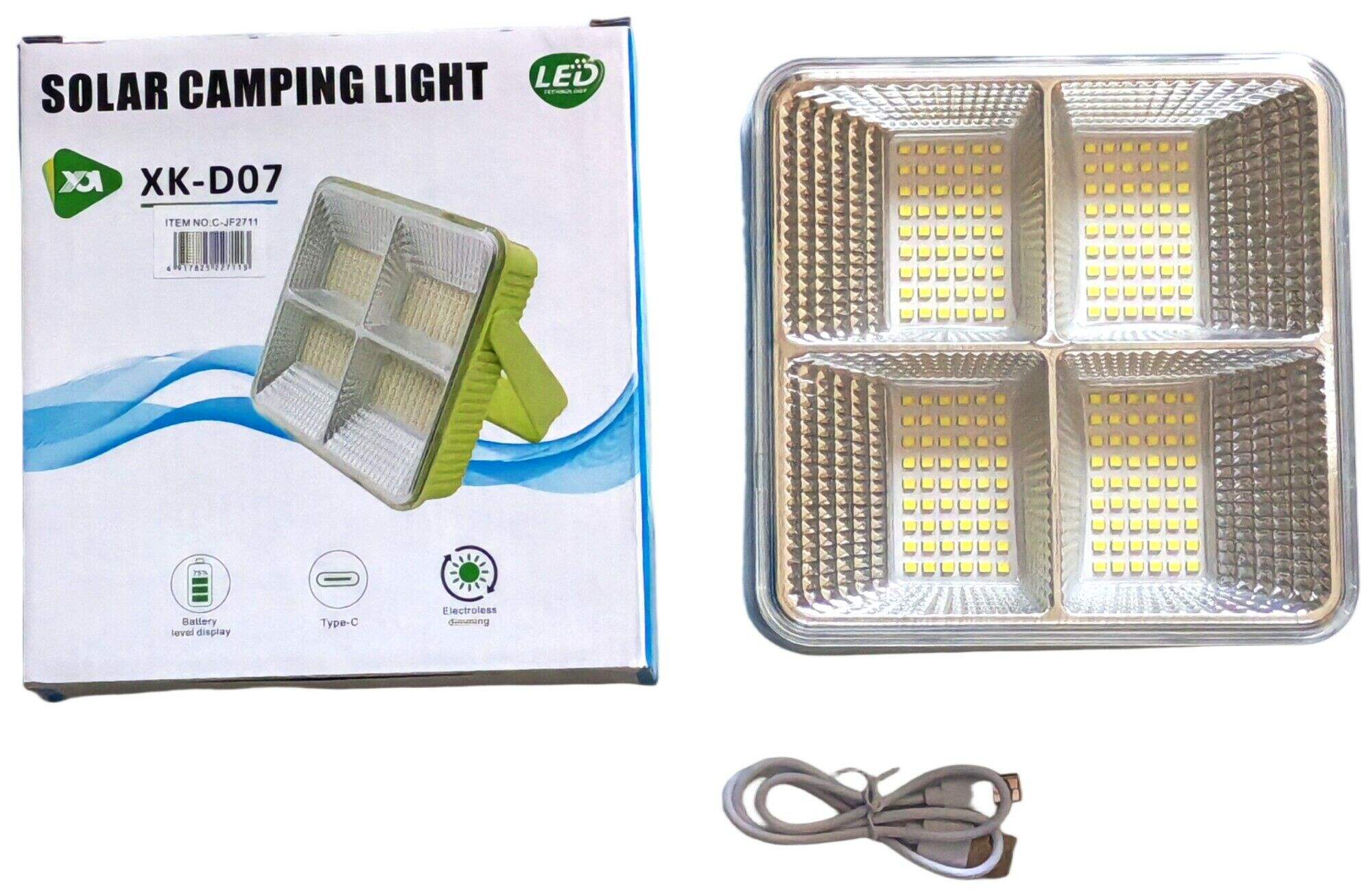 REFLECTOR LINTERNA LED SOLAR XK-D07 PORTATIL RECARGABLE 30u