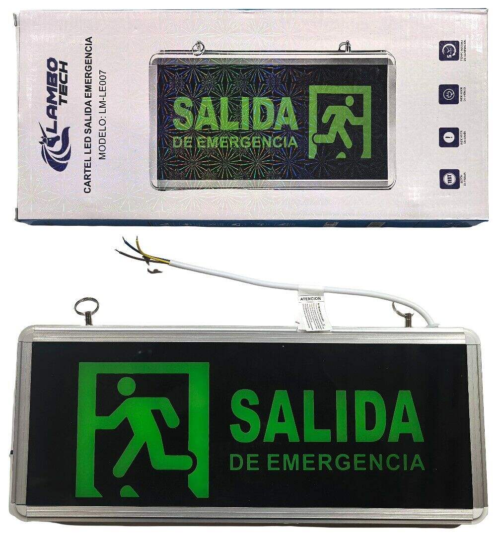 CARTEL LED SALIDA DE EMERGENCIA LAMBO TECH LM-LE007 50u