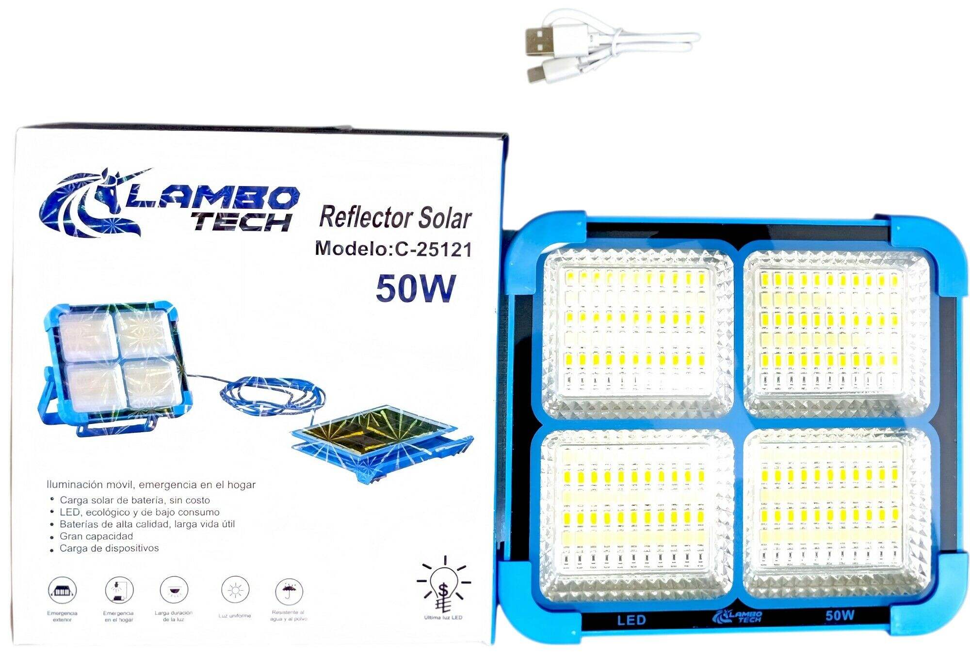 REFLECTOR LED SOLAR LAMBO TECH C-25121 50w 30u