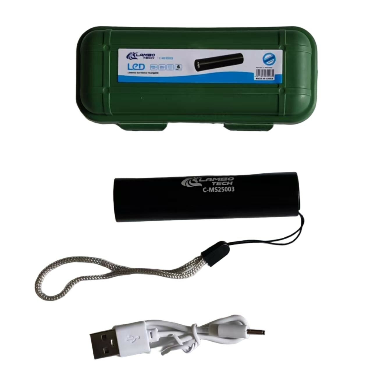 LINTERNA ALUMINIO RECARGABLE USB LAMBO TECH C-MS25003 240u