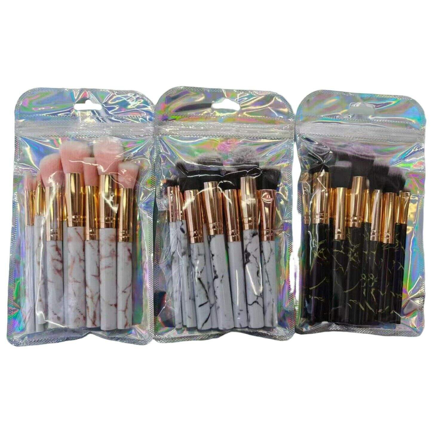 KIT DE BROCHAS PARA MAQUILLAJE *9pcs MARMOL  360u