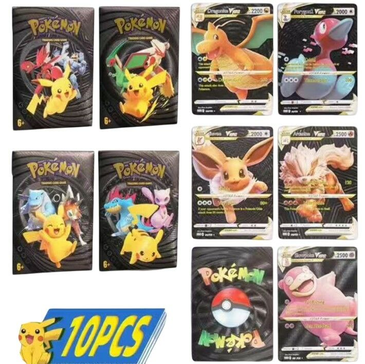JUEGO DE CARTAS POKEMON x10pcs NEGRA 900u