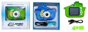 CAMARA DIGITAL INFANTIL LAMBO TECH C/FUNDA+COLGANTE RECARGABLE DINOSAURIO 100u
