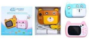 CAMARA IMPRESORA A7LAMBO TECH INFANTIL GATITO OSO c/COLGANTE PAPEL DE IMPRESION RECARGABLE 50u