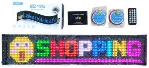 CARTEL LED FLEXIBLE 16x96px plus LAMBO TECH RGB PERSONALIZADO PARA AUTOS 90x20cm 18u