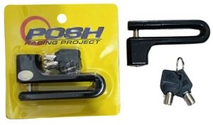 CANDADO TRABADISCO LARGO POSH METAL c/LLAVE negro 100u