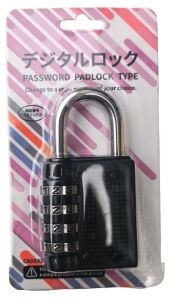 CANDADO COMBINACION SY04 4 DIGITOS negro 180u