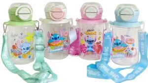 BOTELLA DE AGUA PLASTICO c/2 PICOS 600ml 100u