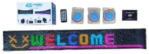 CARTEL LED FLEXIBLE 16x144px LAMBO TECH RGB PERSONALIZADO PARA AUTOS 130x19.2cm 12u