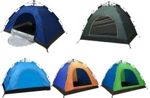 CARPA CAMPING AUTOARMABLE 200x120cm 3verde 2celeste 5azul 5bicolor 15u