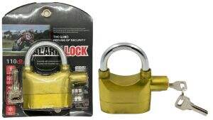 CANDADO CON ALARMA ALUMINIO CORTO bronce 60u