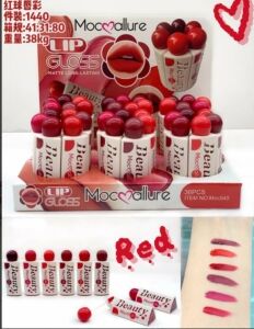 LABIAL GLOSS 6 COLORES BOLA ROJA MOC540 MOCOALLURE 720U