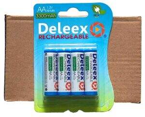 DELEEX PILA RECARGABLE AA 3300mAh x4pcs 200u — LEON ACCESORIOS