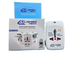 Adaptador Universal Viajero Doble Puerto USB LT-25E06 Lambo Tech 100u