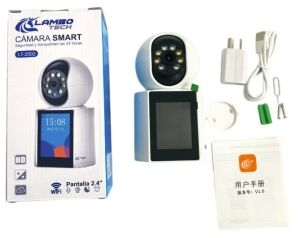 CAMARA SMART CON VIDEOLLAMADA y PANTALLA HD 2.4PULGADA WiFi LAMBO TECH LT-2502 50u
