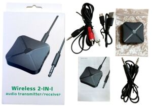 ADAPTOR TRANSMISOR RECEPTOR BLUETOOTH 5.4 2en1 3.5rca 200u
