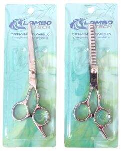 TIJERA DE PELUQUERIA PLATEADA HC-0081 LAMBO TECH 120lisa 120esculpir 240u — LEON ACCESORIOS
