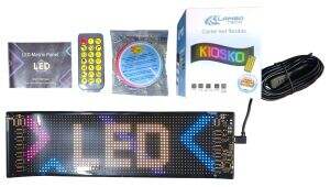 CARTEL LED FLEXIBLE LAMBO TECH 20x64px RGB PERSONALIZADO PARA AUTOS 34.8x10.2cm 60u