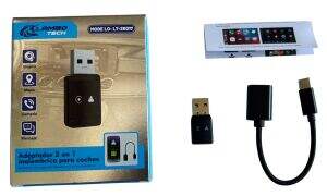 Adaptador 2en1 Inalambrico p/Auto Lambo Tech LT-26016 Carplay Convertidor 200u