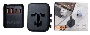 ADAPTADOR ENCHUFE UNIVERSAL VIAJERO OL-A10-PQ20 2 USB + 2 USB-C 100u