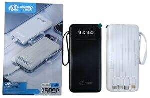 CARGADOR PORTATIL POWER BANK 4en1 25000mAh LAMBO TECH LT-412 100u