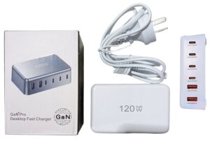 CARGADOR RAPIDO DE ESCRITORIO 120w GaN Pro YMS-120W 2 USB + 4 USB-C 50u