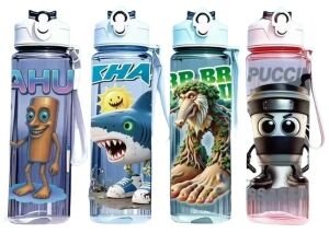 BOTELLA DE AGUA BRAINROT PLASTICO 750ml 100u