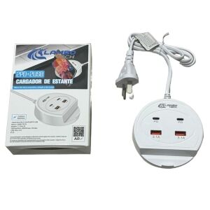 CARGADOR ESTACION DE CARGA 2PD+2USB c/PORTACELULAR LAMBO TECH LT-25AL24 REDONDO 200u