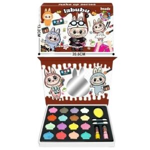 3688-SC1 KIT DE MAQUILLAJE INFANTIL c/ESPEJO Labubu Kitty Capybara Stitch 144u